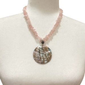 Rose Quartz and Abalone Necklace